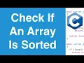 Check If An Array Is Sorted C Programming Example