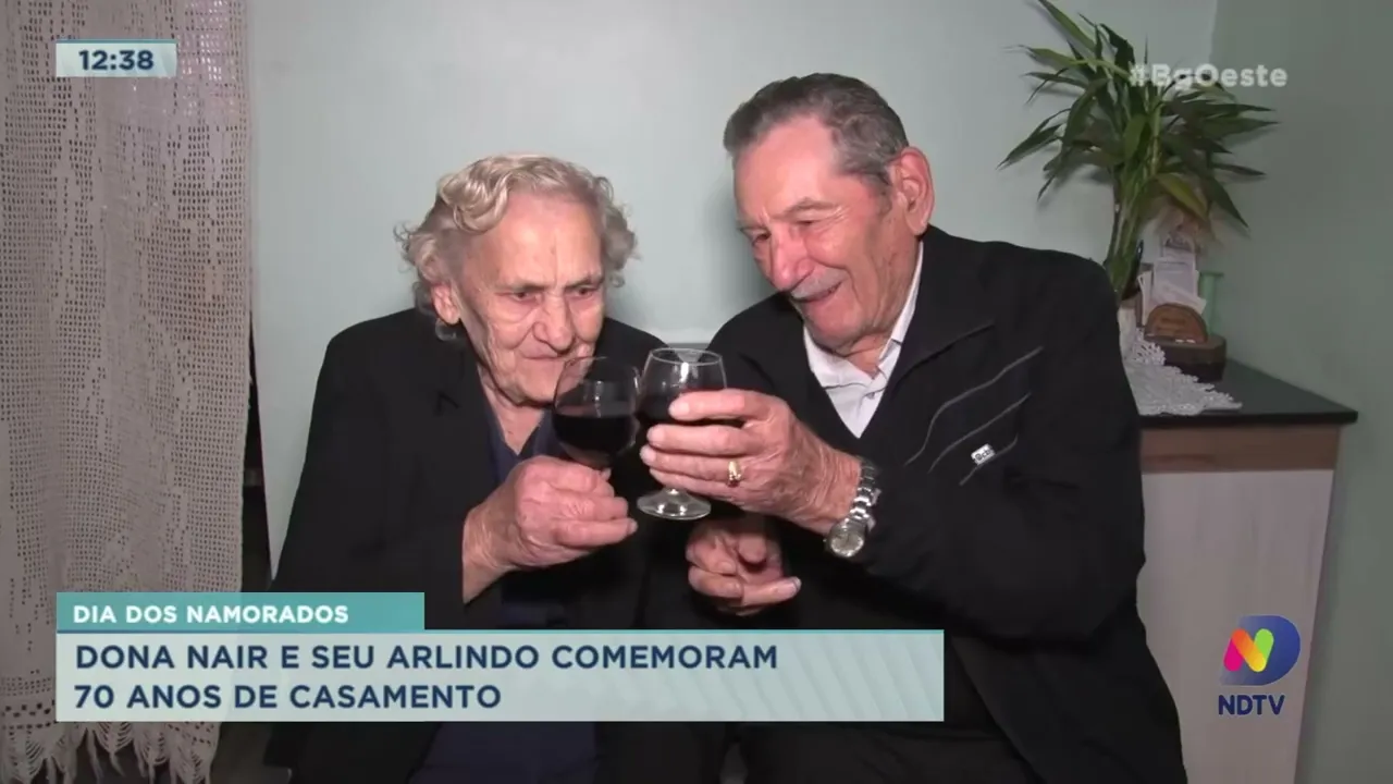 Dia dos Namorados: Dona Nair e Seu Arlindo comemoram 70 anos de casamento