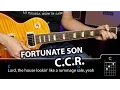 How to play Fortunate Son by CCR on guitar easy lesson with chords and tabs