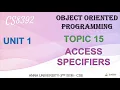 CS8392 - OBJECT ORIENTED PROGRAMMING