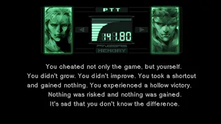 Liquid Snake You Cheated Not Only The Game But Yourself