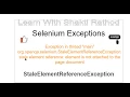 Selenium Exception 4 StaleElementReferenceException element is not attached to the page document