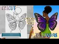 How to Make a Canvas Sip and Paint Party Canvas diy with Cricut and HTV Vinyl Craft Art Kit