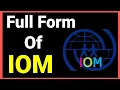 Full Form Of IOM IOM Full Form Explained Meaning History Functions