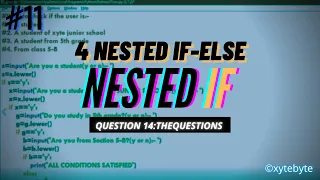 Examples on NESTED if-else Statements Class 11 Python CS CBSE