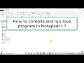How Compile and Run Java Program in Notepad