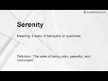 Serenity Meaning