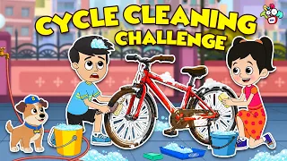 cycle cleaning challenge new garage cartoon for kids hindi kahaniya puntoon kids hindi