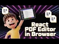 Build a React js Adobe Acrobat PDF Editor Editor in Browser Using PDF-LIB pdfjs-dist Library in TS