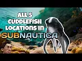 All 5 Cuddlefish Egg Locations SUBNAUTICA