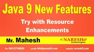 Java 9 New Features Try With Resource Enhancements Java 9 New Features with Examples Mr Mahesh
