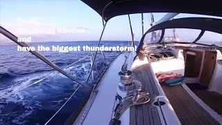 We sail to Rhodes & have a thunderstorm – Carl and Jenny Ep.37