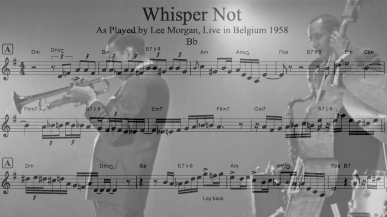Lee Morgan - Whisper Not (live Belgium 1958) solo transcription Lee Morgan - Whisper Not (live Belgium 1958) solo transcription