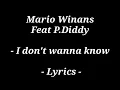 Mario Winans feat P Diddy - I don t wanna know