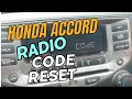 Honda Accord Radio Code Reset - Do It Yourself Steps