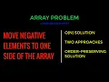 Move Negative Elements to one side of the Array Love Babbar DSA Sheet Order Preserving Solution