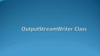 JAVA - OutputStreamWriter Class