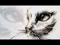 Lagu Tahapan melukis kucing menggunakan tinta cina - ink painting