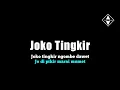 Download Lagu Joko tingkir ngombe dawet | JOKO TINGKIR | LIRIK