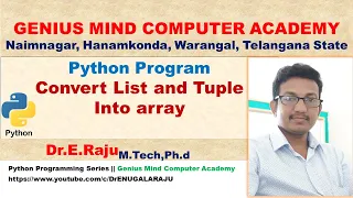 3 Python Program to Convert List and Tuple into array