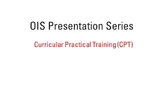 CPT - Curricular Practical Training