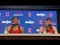 Iowa postgame Illini players Kylan Boswell and Tomislav Ivisic