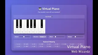 Web Wizardz - Virtual Piano HTML CSS Javascript