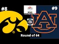 #8 Iowa vs #9 Auburn - NCAA Basketball 10 Simulation!