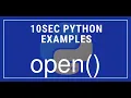 10sec Python Examples open Built in Function by Code Recipe
