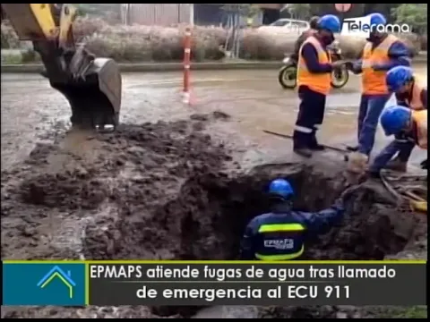 EPMAPS atiende fugas de agua tras llamado de emergencia al ECU 911
