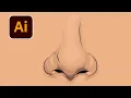 Adobe illustrator How to draw nose shade in illustrator tutorial