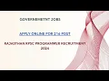 Rajasthan RPSC Programmer Recruitment 2024 English