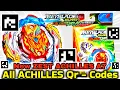 New ZEAL ACHILLES A8 Qr Code All Achilles QR Codes UPDATED Beyblade Burst App Quaddrive