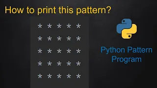 11 Python Pattern Program - Square Pattern without using any pre-define method using while loop