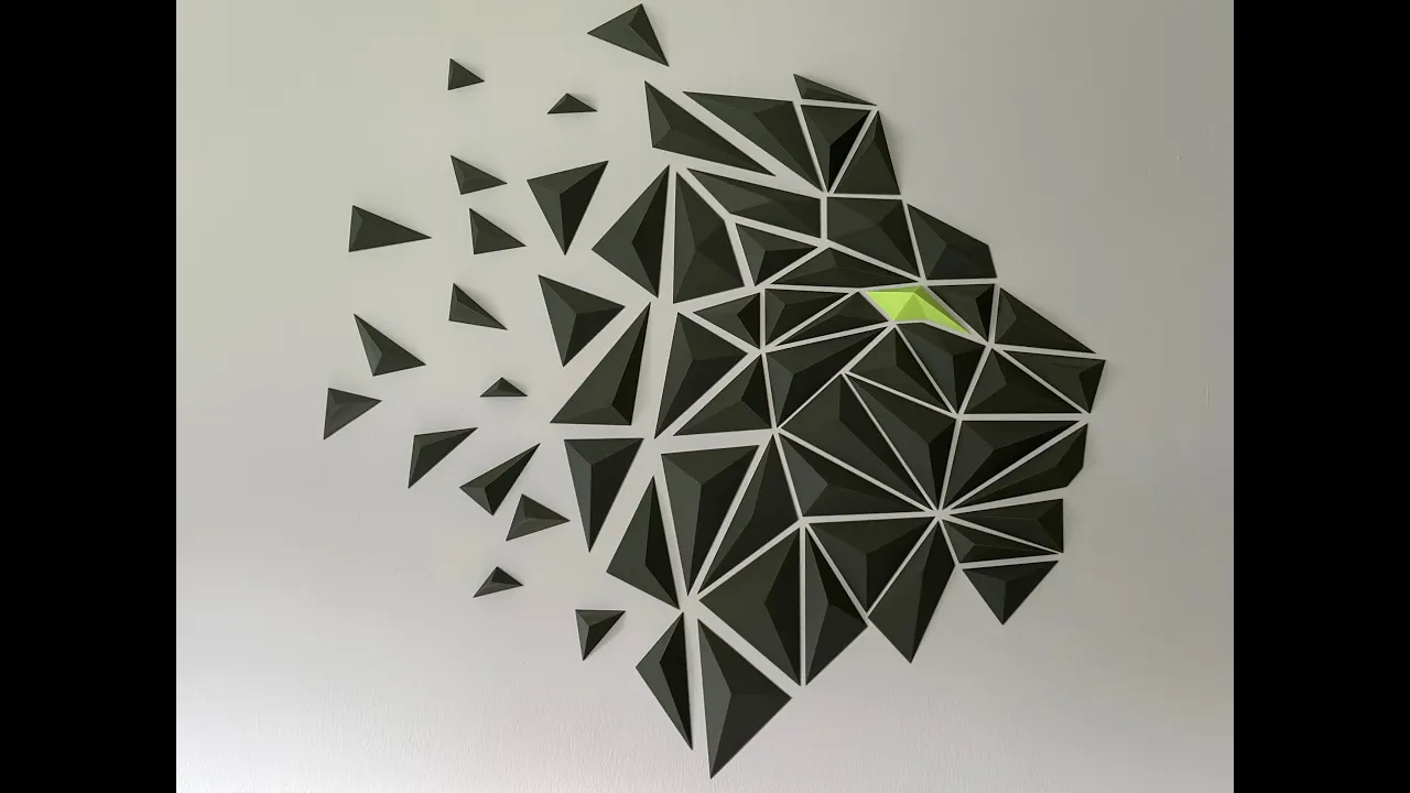 Geometric Lion wall art - A
