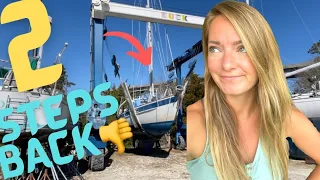 BOAT Outa WATER (AGAIN🤦🏼‍♀️) |Gettin Hauled Out & Future TRAVEL PLANS?? | HR352 |Sailing Joco EP39