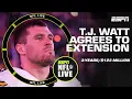 Download Lagu T.J. Watt RECORD-SETTING EXTENSION 💰 Schefter breaks down the $123M deal | NFL Live