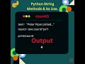 Exploring Python String Methods count