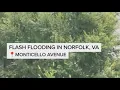 Flash flooding in Norfolk VA Monticello Avenue on August 4 2026