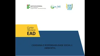 Web Aula Cidadania, Responsabilidade Social e Ambiental 12/09 às 19:30 horas