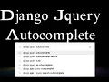 Django Jquery search autocomplete Filter form suggestions