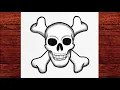 How to Draw a Skull and Crossbones Easy Pencil Drawing Step by Step for Beginners