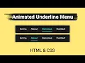 Create Animated Gradient Underline Menu with HTML CSS - Easy 2025 Tutorial