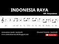 Lagu nada indonesia raya - not balok melodi pianika - doremi solmisasi