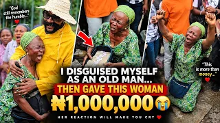 I Disguised Myself as an Old Man… Then Gave This Woman ₦1,000,000 😭❤️ | #asmr #mrbeast #humanity