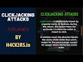 ClickJacking Attacks Ethical Hacking Cyber Security Explained in 20 Seconds