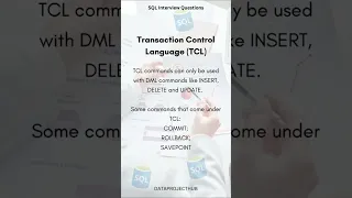 Transaction Control Language TCL SQL Interview Question Series