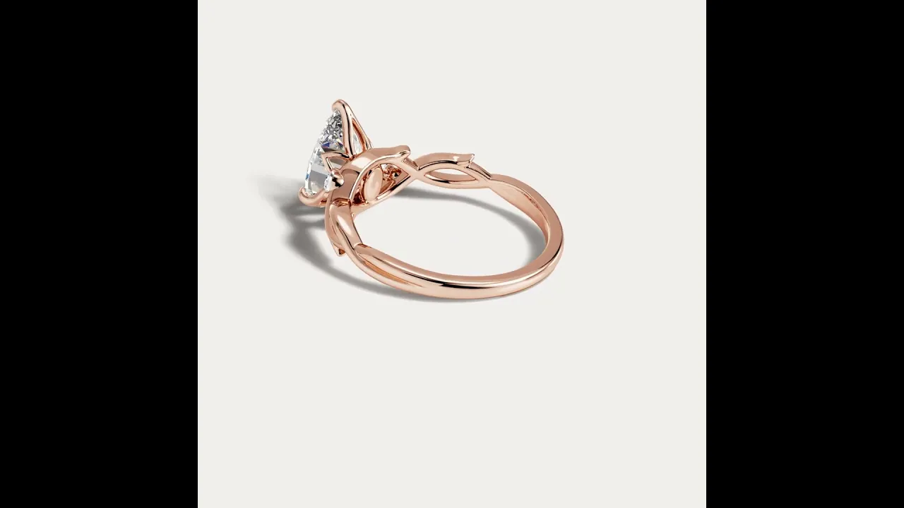 Cecily丨Pear Cut Lab Diamond Intertwined Accent Engagement Ring