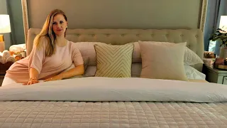ASMR layering a luxurious guest bed