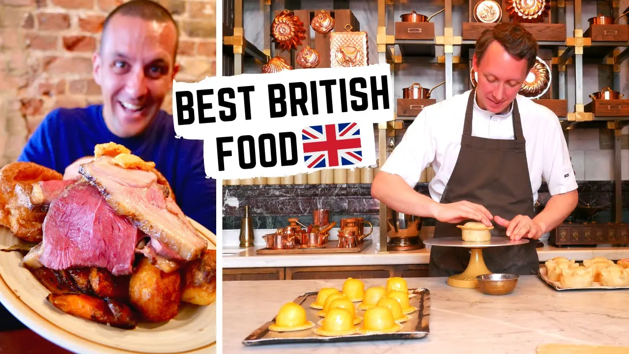 BRITISH FOOD TOUR in LONDON | Best BRITISH FOOD | Sunday Roast, Fish and Chips, Pies | English food